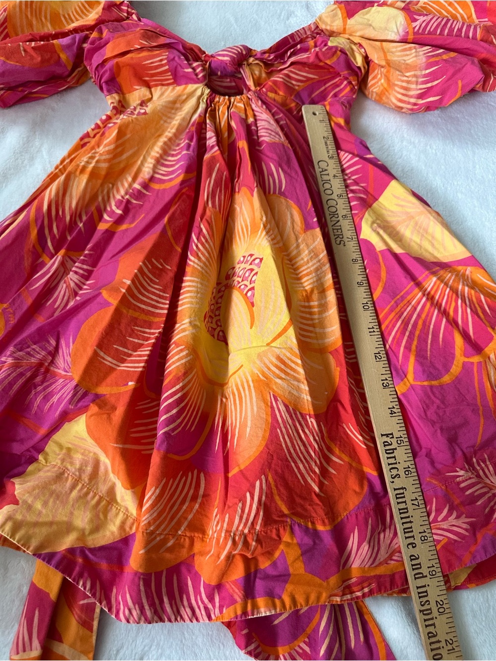 FARM RIO Summer Garden Bow Mini Dress S - Picture 8 of 13